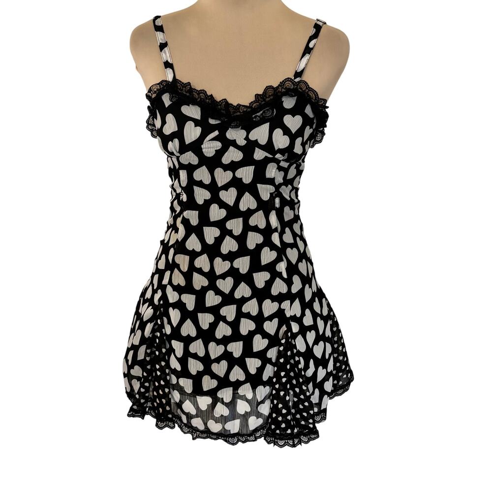 Hot Topic Ruffled Lace Mini Heart Dress Whimsygoth Coquette